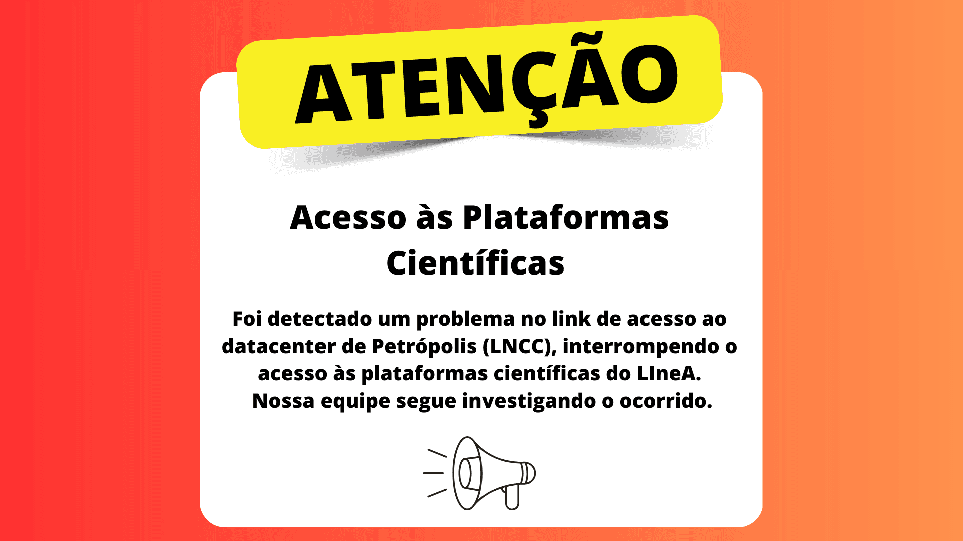 Atenção usuário: acesso às plataformas científicas interrompido